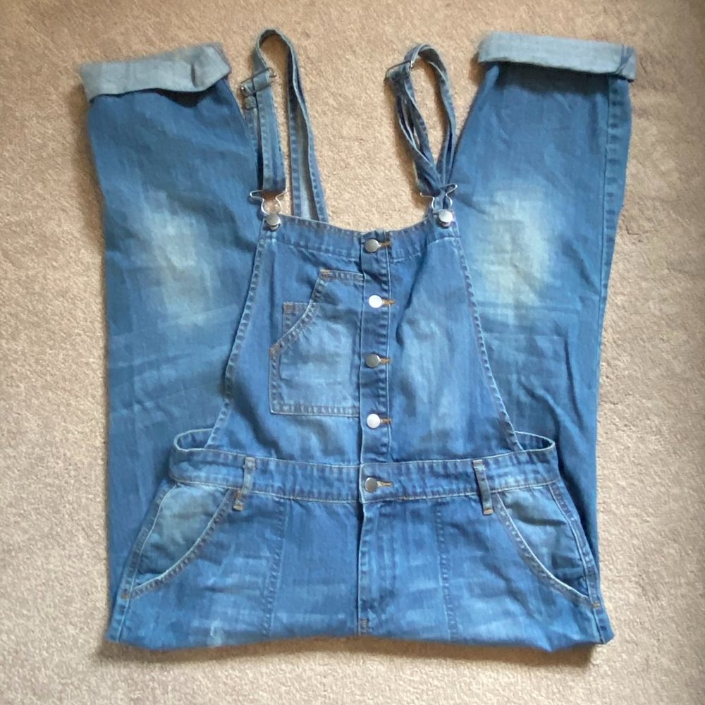 distressed overalls